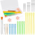 LOVEINUSA Yarn Needle Set, Bent Tapestry Needles, Large Eye Plastic Needle,Blunt Sewing Needles with Storage Box for Knitting, Crocheting, Sewing Projects and Knitting Beginners Gifts