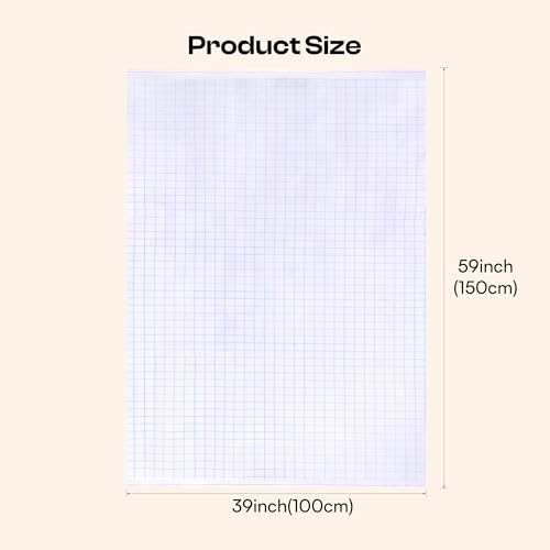 Caydo Cross Stitch Aida Fabric 14 Count with Washable Grid Lines, 59"x39" Large Size for for Home DIY Embroidery Decoration and Needlework