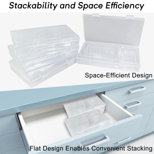 24 Pack Clear Plastic Storage Boxes with Hinged Lids - color: 24 Pcs Storage Box