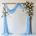 Wedding Arch Draping Fabric 1 Panel Dusty Blue Sheer Backdrop Drapes - color: Dusty Blue, size: 1 Panel