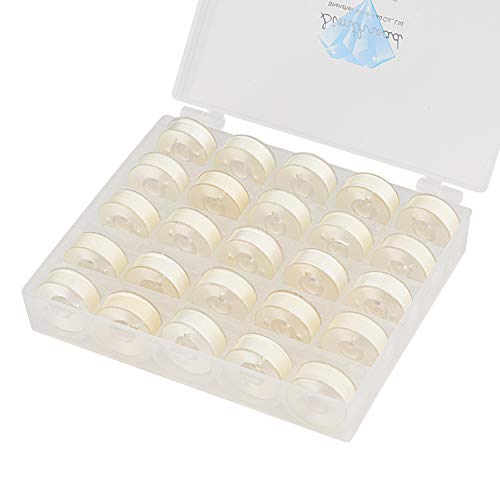Simthread 25pcs Size L SA155 60WT Prewound Bobbin Thread - White - color: 60wt 25 White