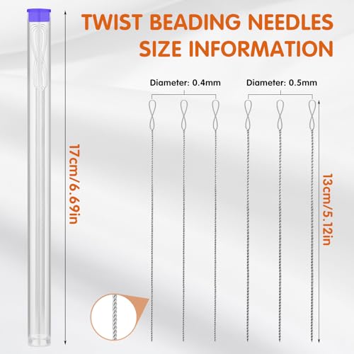 UOOU Beading Needles, 6 Pcs Collapsible Beading Needle for Seed Beads - style: 0.4/0.5 x 130 mm