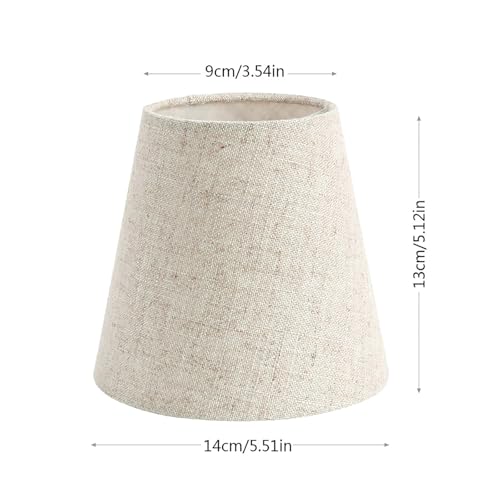 Fuloon Small Lamp Shades Clip on Bulb, Modern European Style Mini Lamp Shades for Chandelier, French Country White Chandelier Lampshades, 3.5x5.1x5.5 in, 6 Pack (Linen Beige) - color: Linen Beige, size: 6 Pack