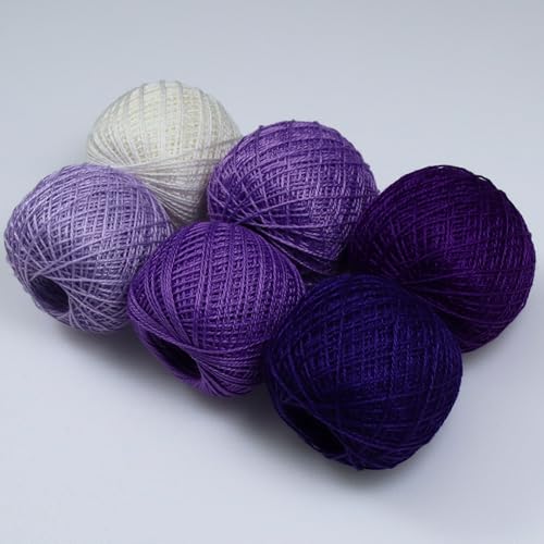 KCS Mercerized Pearl Cotton Thread Size 8 Crochet Needlework Embroidery Threads Ball (6, 11) - color: 11