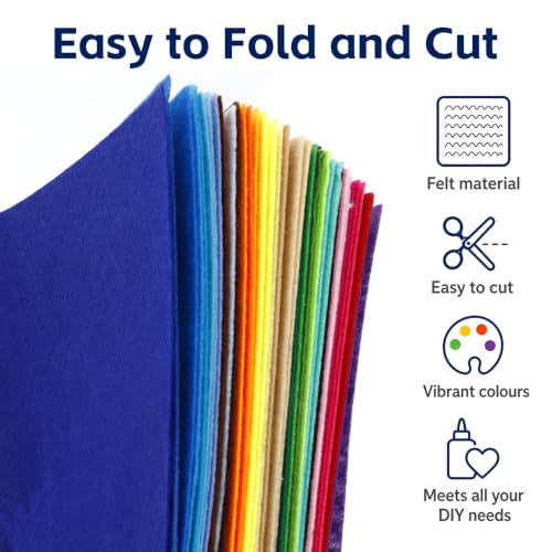 40 Pack Thin Felt Fabric Sheets 4" x 4" Assorted Colors Squares Felt Fabric for Crafts Sewing DIY Patchwork DIY School Projects Home Party Decoration - size: 4 Inch