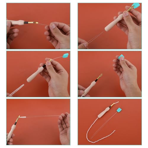 10 PCS Long Needle Threader Pulling Hook Tool 7.87 Inch Needle Threaders for Embroidery Floss Stitching Craft Tool Bead Tools for Punch Needles Hair Extensions Cross Stitchs DIY Sewing Craft Works