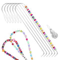 6 PCS Large Eye Curved Beading Needles with 1pc Bead Needle Threader, 5.3 Inch Flexible Beading Needle for Bead Spinner, Bead Needles for DIY Beading Jewelry Making Crafts