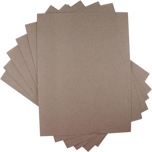 KCS 4/6 pc of 12" x 18" 30cmx45cm 18CT Counted Cotton Aida Cloth Cross Stitch Fabric (Coffee, 6 pc) - color: Coffee, size: 6 pc