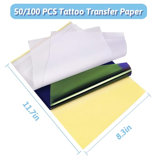 Tattoo Transfer Paper 100 Sheets, Thermal Stencil Paper for Tattooing - size: 100Pcs