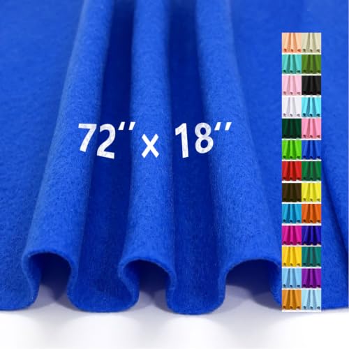Royal Blue Felt Fabric 72" X 18" 1.6mm Thick Soft Rectangle Felt Sheet - color: Royal Blue, size: 72" X 18"(Half Yard)