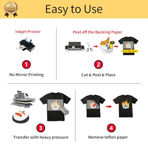 TransOurDream Heat Transfer Paper for Dark and Light T Shirts (5+5 Sheets, 8.5x11, Mix Pack) Iron on Transfers for Dark & Light Fabrics Printable HTV Heat Transfer Vinyl for Inkjet Printers - color: Mix, size: 10 Sheets