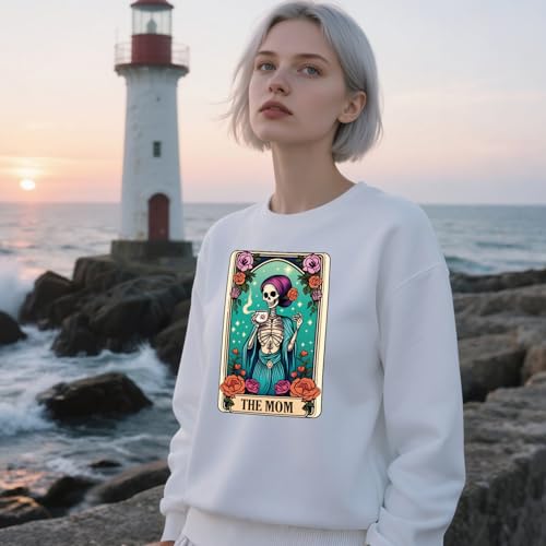 Dtf Transfers Ready to Press - 20 Pcs Tarot Skeleton Iron on Patches for T-Shirts, Gothic Halloween Skull Heat Transfer Design Vinyl Stickers, Iron on Decals for Women DIY Clothes - color: Tarot Skeleton