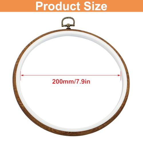 Waziaqoc 8 Inch Embroidery Hoop Frame Set, Round Circle, 3 Pcs - style: 8 inch