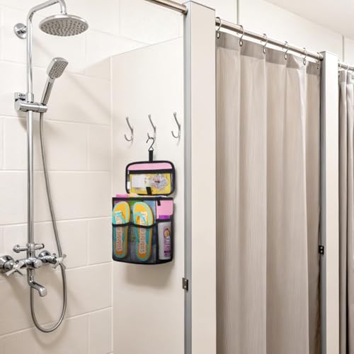 Lifewit Mesh Shower Caddy, Hanging Bathroom Organizer with Slipper pockets - color: Pink