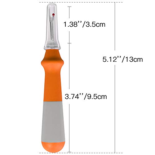 Lhedon Seam Ripper 3 PCS, Seam Rippers for Sewing, Ergonomic Grip, Colorful Large Thread Stitch Remover Tool Handy Stitch Rippers for Sewing Crafting Removing Hems and Seams - color: Orange/Rose Red/Navy Blue