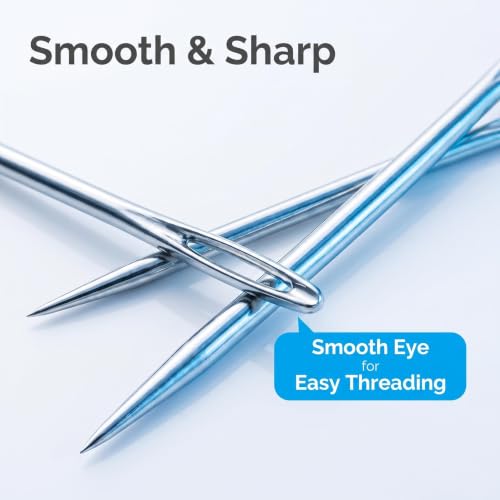 25 Pack Large Eye Assorted Hand Sewing Needles for Mending