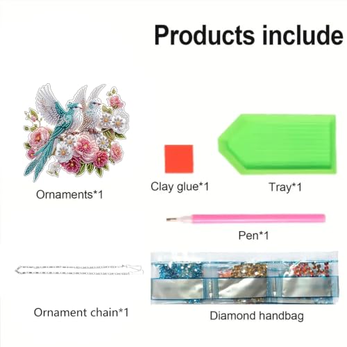 STGLCR Bird Diamond Art Painting Kit, Hanging Double Sided Diamond Art Suncatchers Window Pendants,Diamond Painting Crafts Gift, DIY Special Shaped Gem Wall Ornament for Adults(Bird) - color: Bird