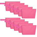 10 Pieces Cotton Canvas Makeup Bag with Bottom and Strap, Multi-Purpose Cosmetic Bag with Zipper Travel Toiletry Pouch, Blank DIY Craft Bag (Hot Pink, XS) - color: Hot Pink, size: XS