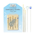 TUKUMO Gold Eye Embroidery Needles Crewel Needles Sewing Needles Set, 3 Size with 1 Threaders (Thick Type) - size: Thick Type