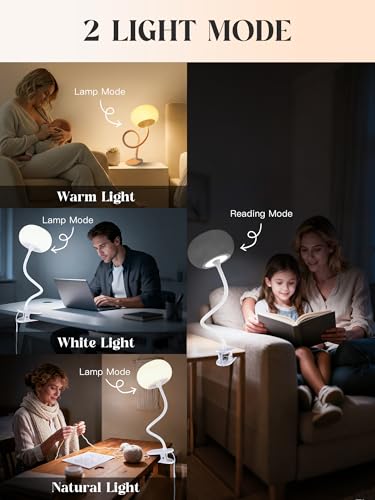 Clip on Lamp, 10 RGB Colors+10 Brightness Clip on Desk Lamp for Dorm Lamp