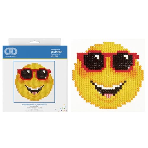 DIAMOND DOTZ Smiling Face Emoji Diamond Painting Kit for Adults with Gems