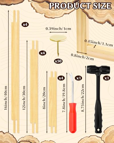 FIVEIZERO 12Pcs Stretcher Bars for Needlework, 3 Sizes Stretcher Bars
