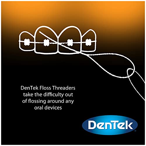 DenTek Floss Threaders for Braces, Bridges & Dental Implants, 50 Count (Pack of 2) - size: 50 Count (Pack of 2)