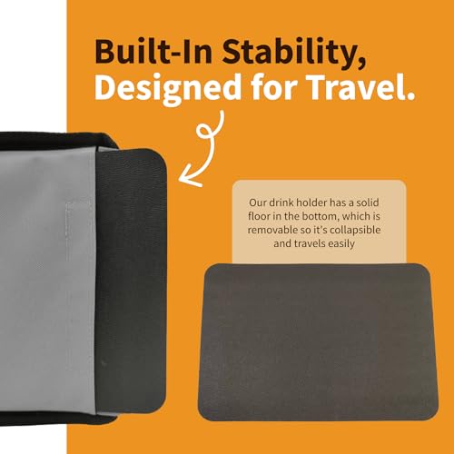 Drink Carrier with Handle – Durable No-Spill Insulated (4 Cup, Grey) - color: grey, size: 4 cup