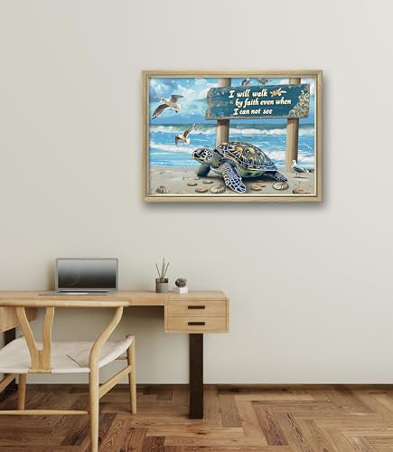 Leczany Cross Stitch Patterns Stamped Kit for Beginners | Embroidery Supplies DIY Craft Kit Needlepoint for Adults Starter | 11CT, 3 Strands | Turtle Walking 22.4x15.8 inches - color: 11CT Stamped kits, Turtle walking 22.4x15.8 inches