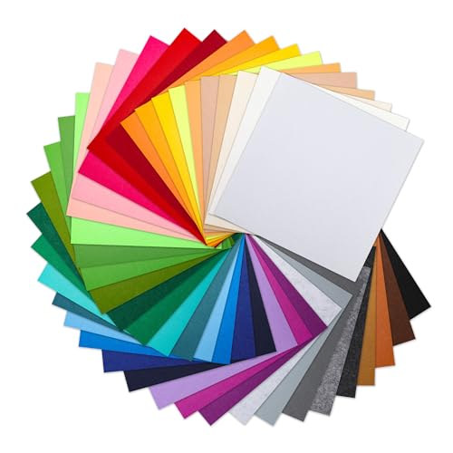40PCS 12 x 12”(30 X 30cm), 2mm Thick Stiff Felt Fabric Sheets Assorted Colours Felt Pack DIY Craft Squares Nonwoven Used for DIY Crafts Ornament Crafts