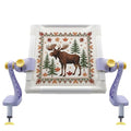 Monipair Embroidery Frame Stand Set for Hands-Free Needlework, Purple - color: Purple+Yellow