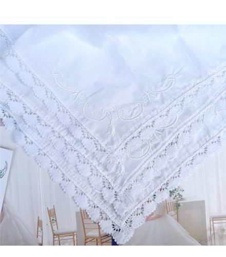 6 Pack of Ladies Embroidery Cotton Handkerchiefs Lace Wedding Hankies - color: A01-rose Card