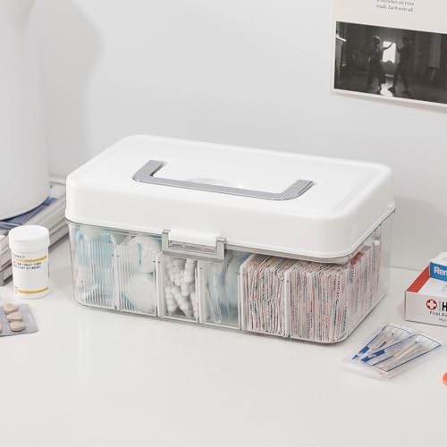 Clear Bandages Organizer Container with Handle, 2 Pack - size: 2 Pack