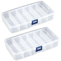 2 PACK Transparent Plastic Bead Organizers (6 Grids),Craft Organizers and Storage Beads Organizer, Art DIY, Crafts Jewelry Storage, Fishing Tackles, Size 7.48 x 3.94 x 1.38 in - size: 6 Grids