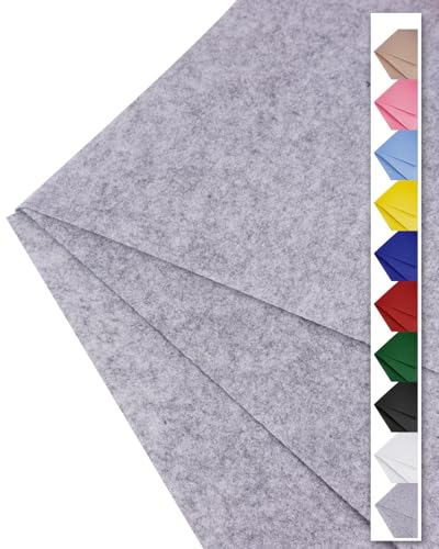 Gray Felt Fabric 72" x 36", Large Stiff Craft Felt Sheet by The Yard - color: Gray, size: 72" X 36" (1 Yard)