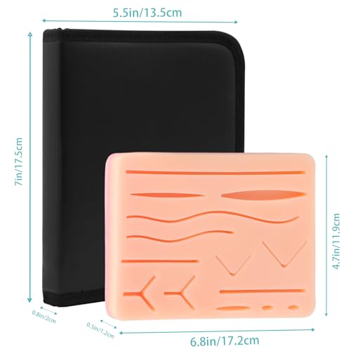 Suture Practice Kit for Medical Students, Large Silicone Pad 14 Pre-Cut Wounds, Supplies for Vet/Nursing Students Practice Wound Closure Stitches Practice Kit De Sutura. 28 PCS - style: Anatomical Assembly
