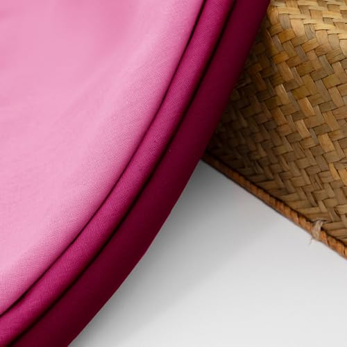 NSGZ Hot Pink Linen Cotton Fabric 1 Yard 61" Wide, Linen Cotton Blend - color: Hot Pink, size: 1 Yard