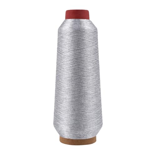 Mandala Crafts Metallic Silver Embroidery Floss for Sewing, 3281 Yard Spool - color: Silver, size: 3000M 3281 Yard