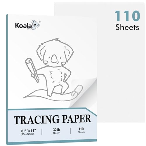 Koala 110 Sheets Tracing Paper 8.5x11 in Translucent Paper 32LB 50gsm