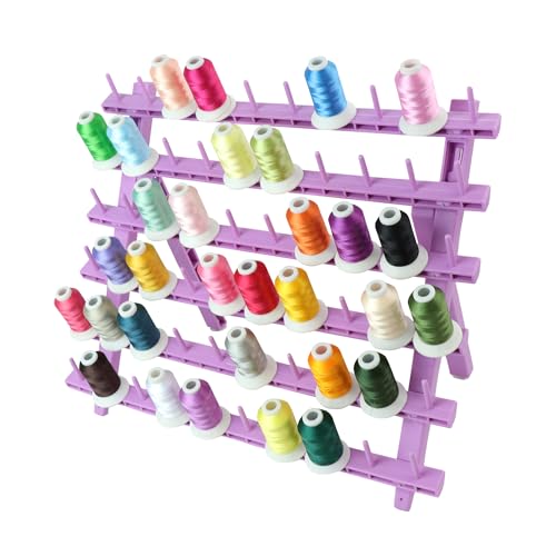 Laflare Braid Rack 60 Spools, PP Braiding Hair Stand, Thread Rack, Sewing Organizer, Quilting, Embroidery - Versatile Extension Holder (Purple) - color: 3. Purple