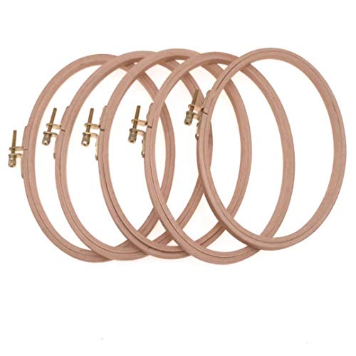 WRMHOM 8.5 X 5.2 Inch Wooden Oval Embroidery Hoops Cross Stitchey Framing Hoop Hand Oval Hoops Needlework Sewing Art Tool Craft Supply (5)