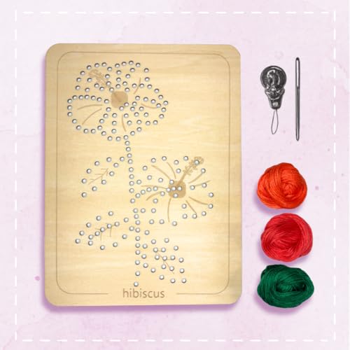 Wooden Flower Lacing Embroidery Kits for Beginners, Set of 5 Learn-to-Stitch Craft Boards, Sewing & Embroidery Art Kits for Kids Ages 8+, DIY Craft Projects, Educational Gifts, Party Favors (Summer) - style: Summer