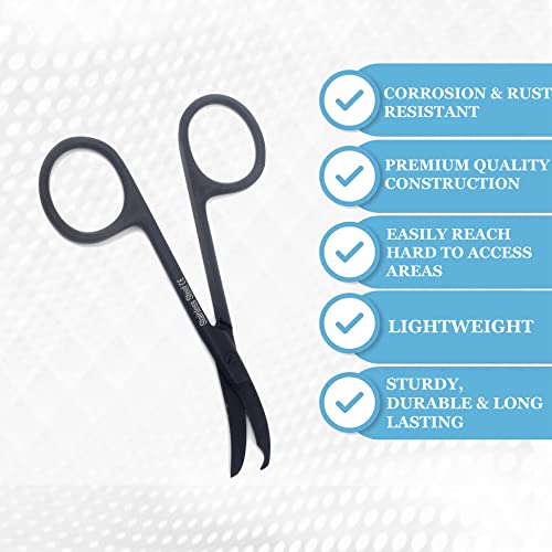 Premium Quality Suture Northbent Stitch Curved Scissors 3.5" (Black) - color: Black