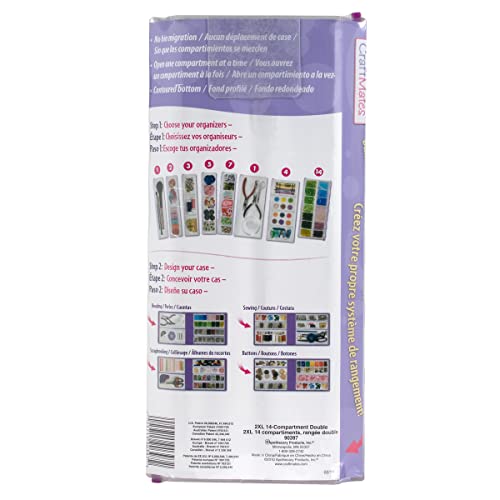 Craft Mates Bead Organizer, 14 Locking Compartments, Plastic Storage (2XL) - style: 14 Locking Compartments (2XL)