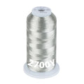 Simthread 2700 Yards Metallic Embroidery Machine Thread - Gray Silver MS-019, 40wt High-Sheen King Spool, Smooth Running & Break Resistant for Commercial & Home Embroidery Machines - color: Gray Silver MS-019