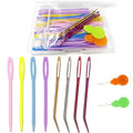 Jicslaew 56 Pcs Yarn Needles Set Assorted Yarn Needles Bent Tapestry Needle Weaving Needle, Curved Darning Needles, Knitting Needles for Sewing, Knitting, Crochet