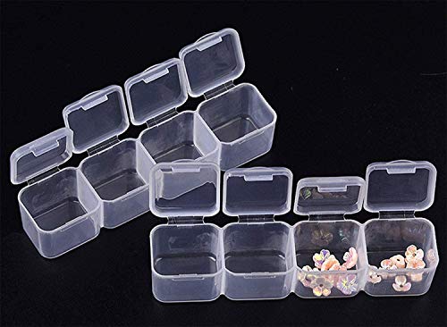 2 Pack 28 Grids Clear 5D Diamond Painting Embroidery Box, Accessories Storage Containers Adjustable Bead Case with 196 Pcs Label Stickers (28 Grids-2pack) - color: 28 Grids-2pack