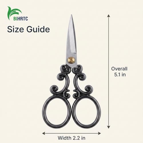 BIHRTC European Vintage Stainless Steel Sewing Scissors DIY Tools Cloud