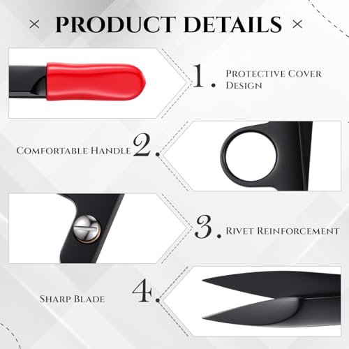 1 Pcs Mini Upgrade Sewing Scissors Fabric Thread Snips Scissors for Sewing Tiny Premium Tailor with Protective Cover Supplies Cutting Clothes Fishing Line Fabric Yarn (Black) - color: Black
