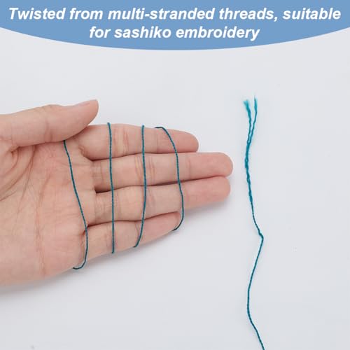 FREEBLOSS 4 Pcs Sashiko Thread Sashiko Skein 4 * 100 M Pure Cotton Embroidery Thread Japanese Sewing Threads Quilting & Embroidery Sewing Kit Supplies 4 Blue Theme Colors - color: Blue